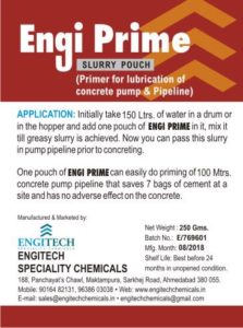 Slurry Pouch Engi Prime Primer for Lubrication of Concrete Pump & Pipeline