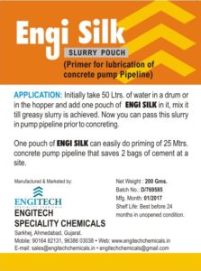 Slurry Pouch, Engi Silk, Primer for Lubrication of Concrete Pump Pipeline